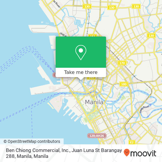 Ben Chiong Commercial, Inc., Juan Luna St Barangay 288, Manila map