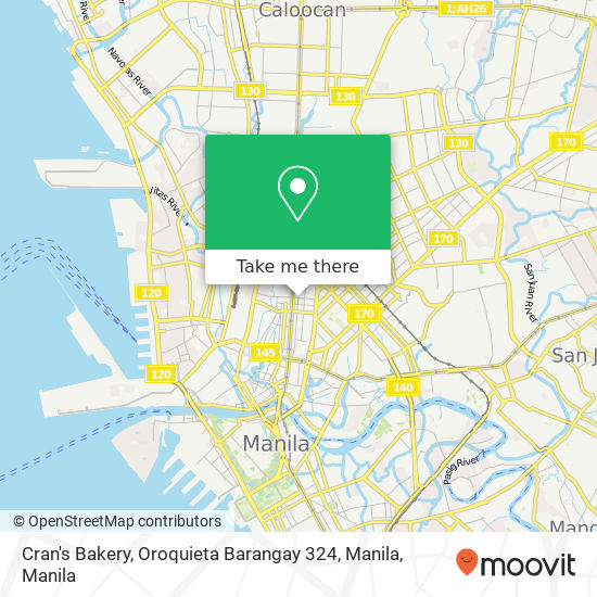 Cran's Bakery, Oroquieta Barangay 324, Manila map