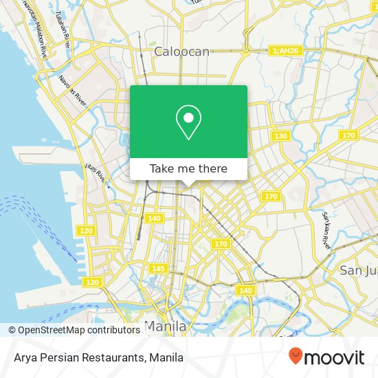 Arya Persian Restaurants, Peoro Guevarra St Barangay 364, Manila map