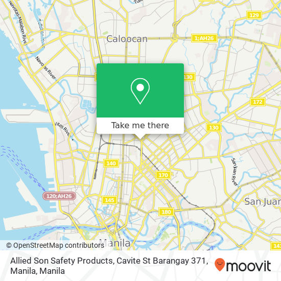 Allied Son Safety Products, Cavite St Barangay 371, Manila map