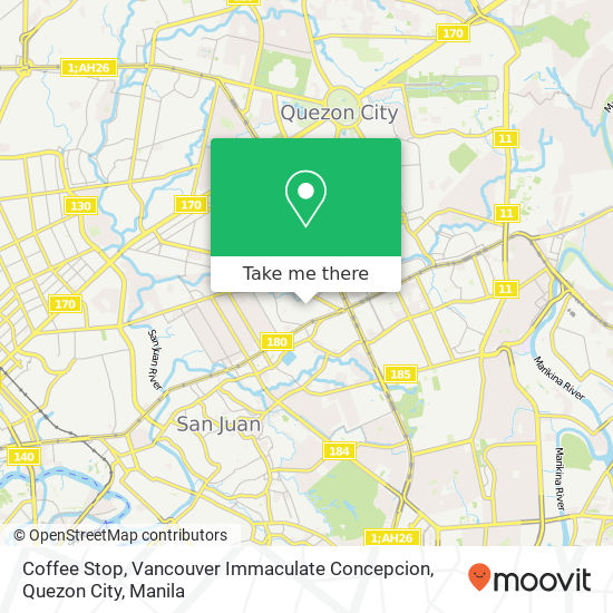 Coffee Stop, Vancouver Immaculate Concepcion, Quezon City map
