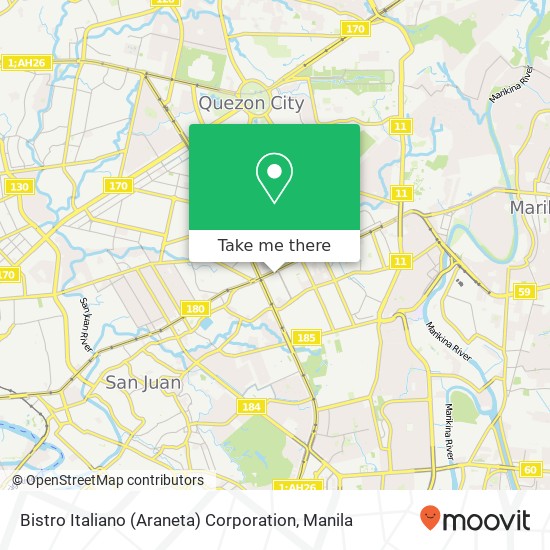 Bistro Italiano (Araneta) Corporation, Gen. M. Malvar Ave Socorro, Quezon City map