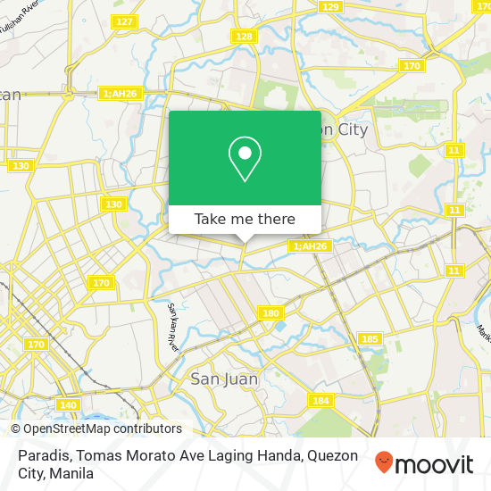 Paradis, Tomas Morato Ave Laging Handa, Quezon City map