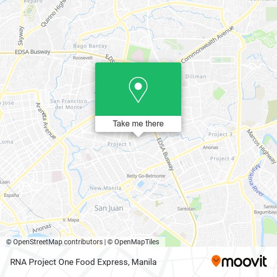 RNA Project One Food Express map