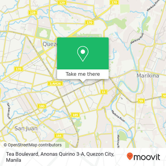 Tea Boulevard, Anonas Quirino 3-A, Quezon City map