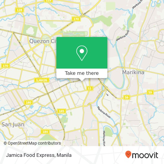 Jamica Food Express, J. P. Rizal Marilag, Quezon City map