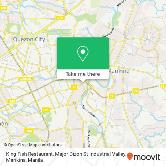 King Fish Restaurant, Major Dizon St Industrial Valley, Marikina map