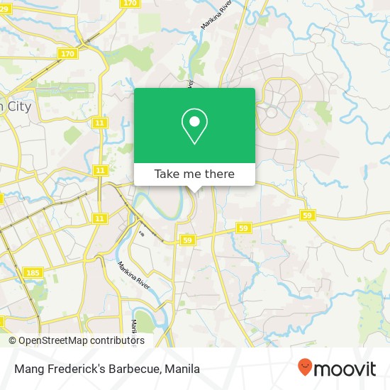 Mang Frederick's Barbecue, E. Dela Paz St San Roque, Marikina map