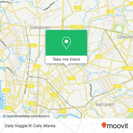 Daily-Veggie N' Cafe, Banawe Ave Santo Domingo, Quezon City map