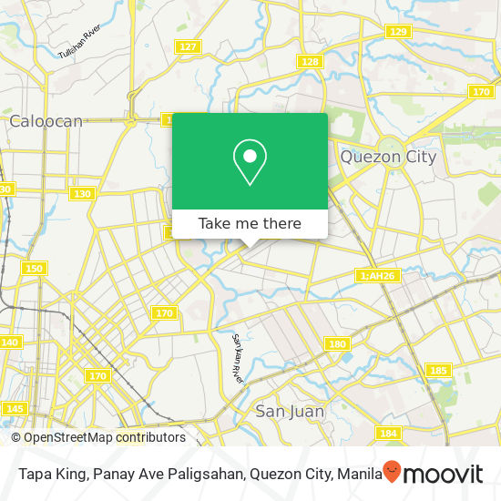 Tapa King, Panay Ave Paligsahan, Quezon City map