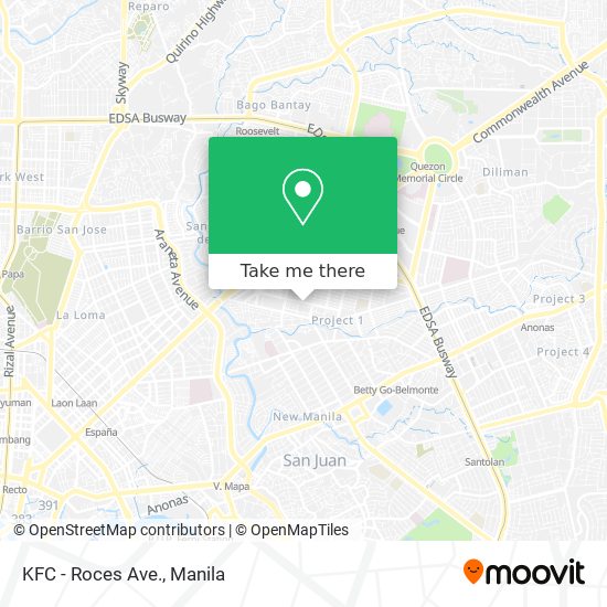 KFC - Roces Ave. map