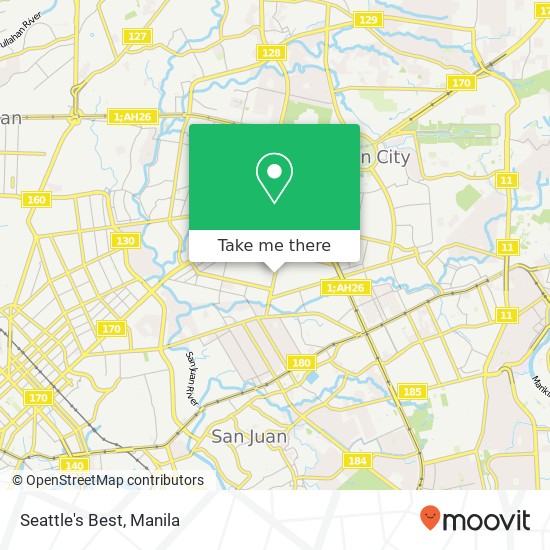 Seattle's Best, Tomas Morato Ave Laging Handa, Quezon City map