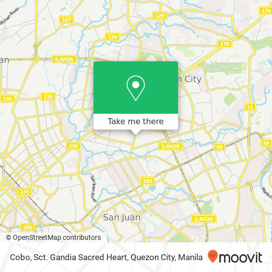 Cobo, Sct. Gandia Sacred Heart, Quezon City map