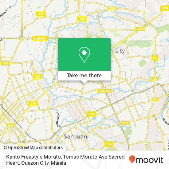 Kanto Freestyle Morato, Tomas Morato Ave Sacred Heart, Quezon City map