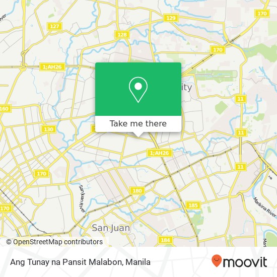 Ang Tunay na Pansit Malabon, Sct. Ybardolaza Sacred Heart, Quezon City map
