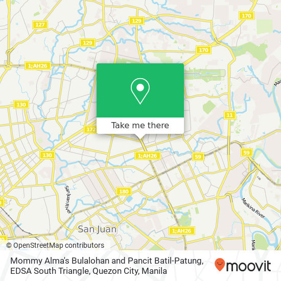 Mommy Alma's Bulalohan and Pancit Batil-Patung, EDSA South Triangle, Quezon City map