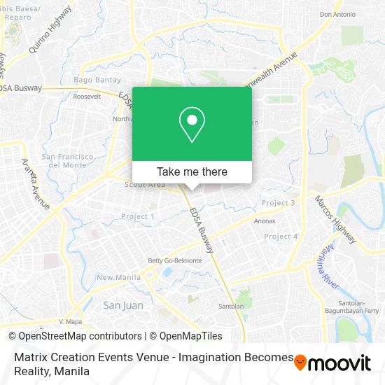 Matrix Creation Events Venue - Imagination Becomes Reality map