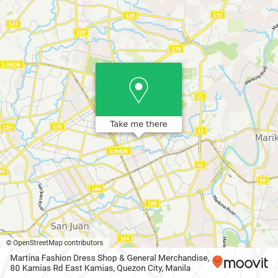 Martina Fashion Dress Shop & General Merchandise, 80 Kamias Rd East Kamias, Quezon City map