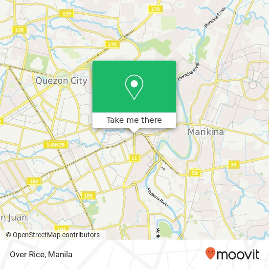 Over Rice, Katipunan Ave Loyola Heights, Quezon City map