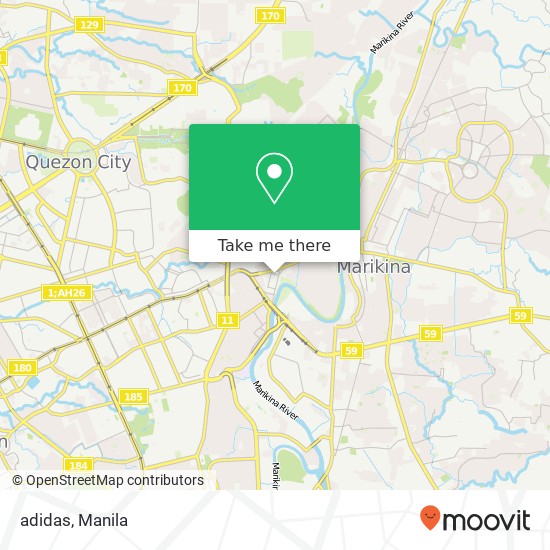 adidas, Acacia Barangka, Marikina map