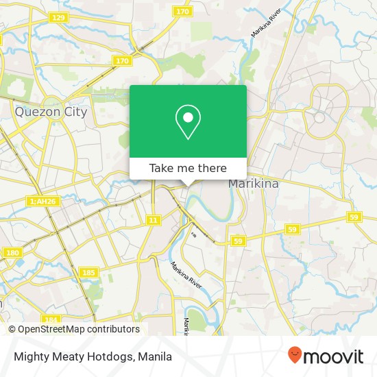 Mighty Meaty Hotdogs, F. V. Ramos Bypass Rd Barangka, Marikina map