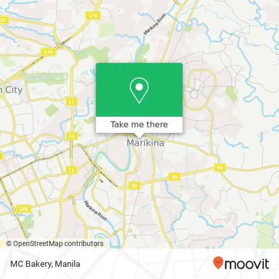 MC Bakery, P. Dela Paz St Santo Niño, Marikina map