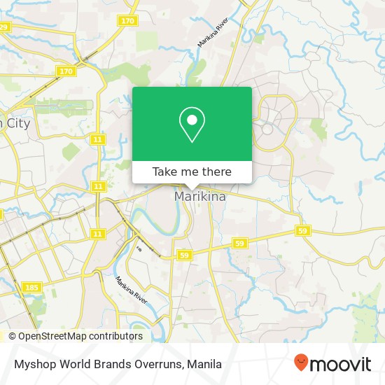 Myshop World Brands Overruns, Shoe Ave Santa Elena Pob., Marikina map