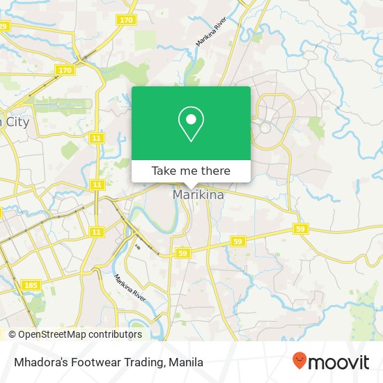 Mhadora's Footwear Trading, Shoe Ave Santa Elena Pob., Marikina map