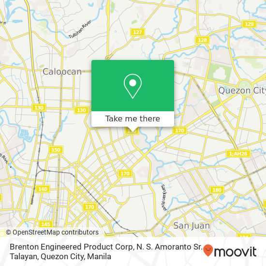 Brenton Engineered Product Corp, N. S. Amoranto Sr. Talayan, Quezon City map