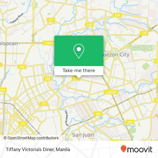 Tiffany Victoria's Diner, South Ave Paligsahan, Quezon City map