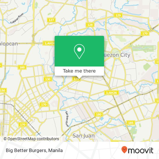 Big Better Burgers, South Ave Paligsahan, Quezon City map