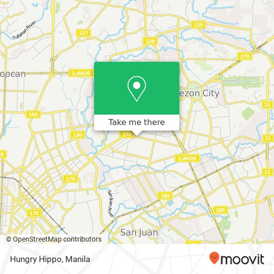 Hungry Hippo, South Ave Laging Handa, Quezon City map