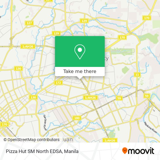 Pizza Hut SM North EDSA map