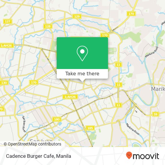 Cadence Burger Cafe, Maginoo Pinyahan, Quezon City map