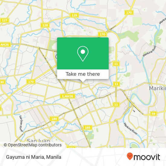 Gayuma ni Maria, V. Luna Ext Malaya, Quezon City map