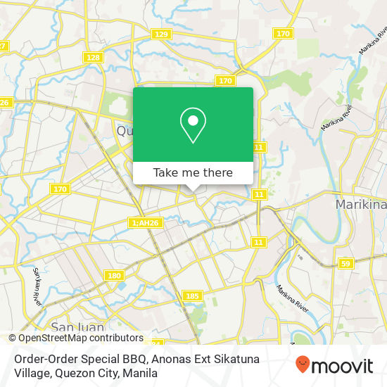 Order-Order Special BBQ, Anonas Ext Sikatuna Village, Quezon City map