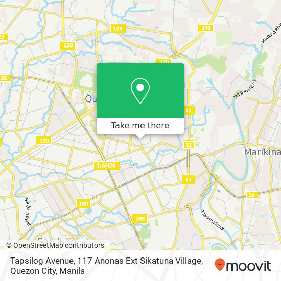 Tapsilog Avenue, 117 Anonas Ext Sikatuna Village, Quezon City map