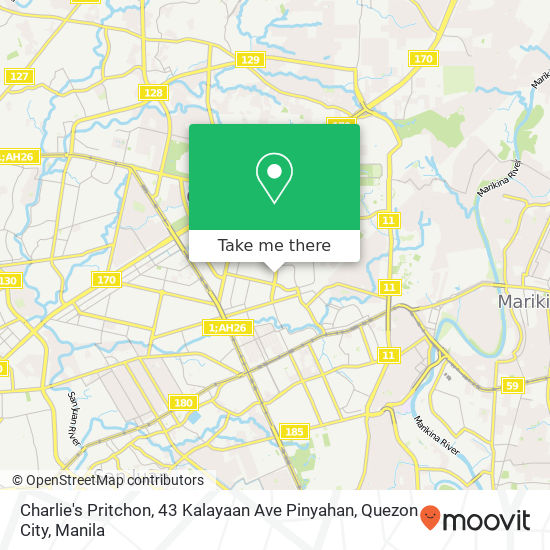 Charlie's Pritchon, 43 Kalayaan Ave Pinyahan, Quezon City map