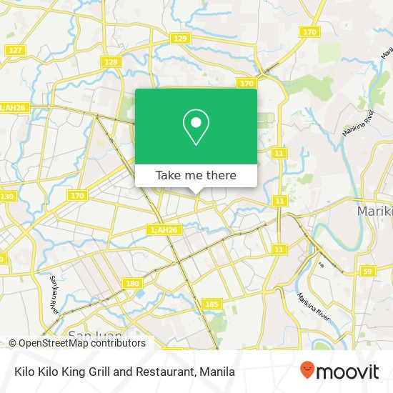 Kilo Kilo King Grill and Restaurant, Kalayaan Ave Pinyahan, Quezon City map