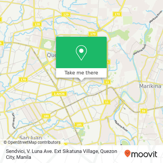 Sendvici, V. Luna Ave. Ext Sikatuna Village, Quezon City map