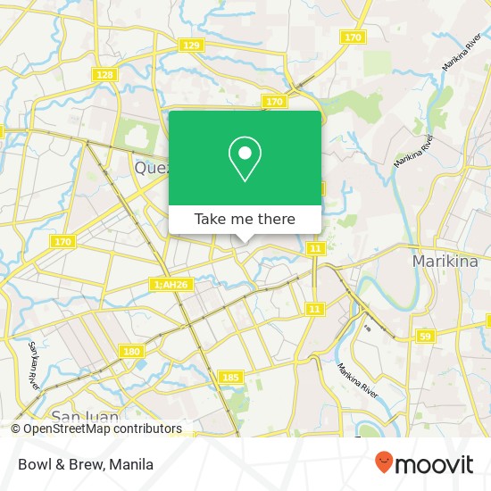 Bowl & Brew, V. Luna Ave. Ext Sikatuna Village, Quezon City map