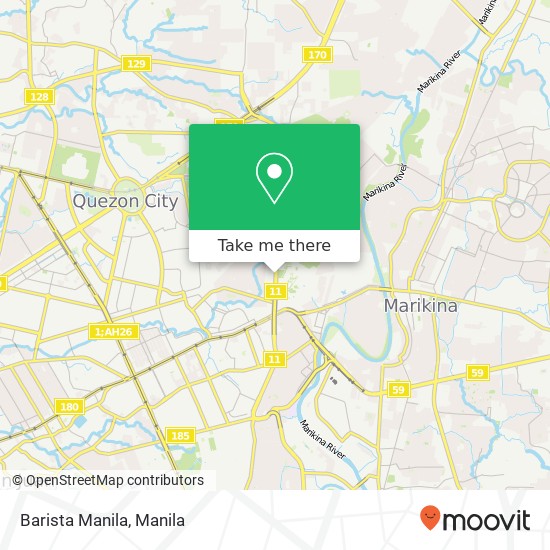 Barista Manila, Katipunan Ave Loyola Heights, Quezon City map