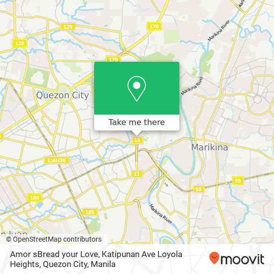 Amor sBread your Love, Katipunan Ave Loyola Heights, Quezon City map