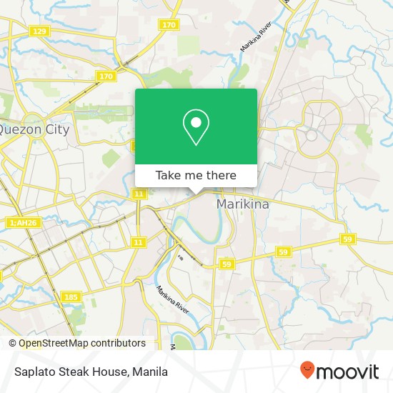 Saplato Steak House, A. Bonifacio National Rd Tañong, Marikina map