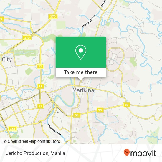 Jericho Production, E. Rodriguez Ave Santo Niño, Marikina map