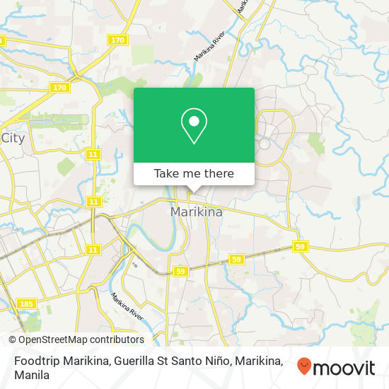 Foodtrip Marikina, Guerilla St Santo Niño, Marikina map