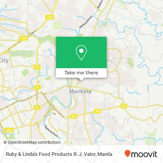 Ruby & Linda's Food Products R. J. Valor, Third Santo Niño, Marikina map
