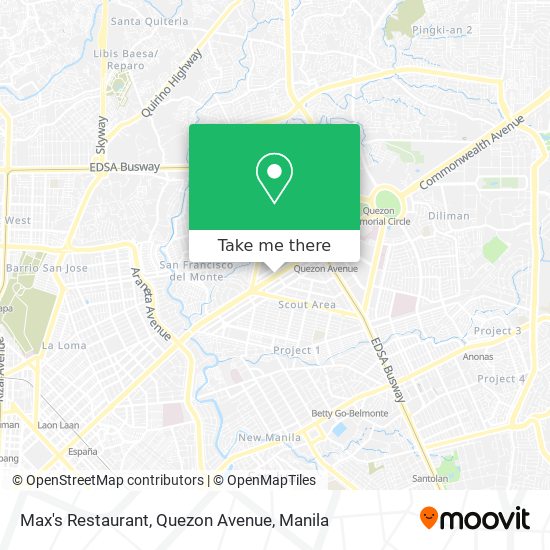 Max's Restaurant, Quezon Avenue map