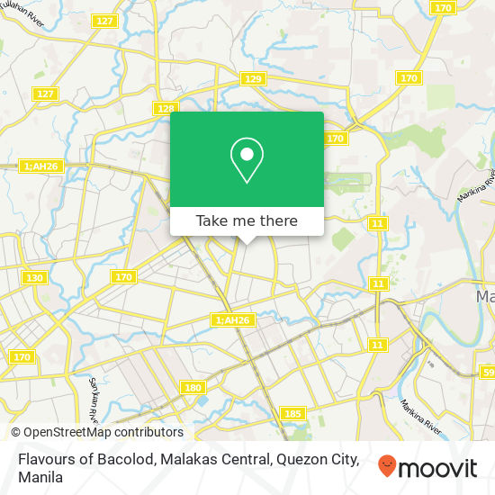 Flavours of Bacolod, Malakas Central, Quezon City map