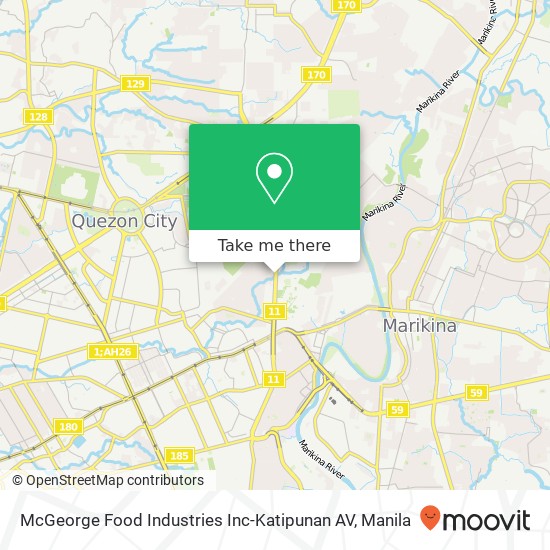 McGeorge Food Industries Inc-Katipunan AV, Katipunan Ave Loyola Heights, Quezon City map